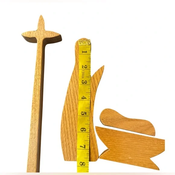 Nativity Oak Wood 8 Pieces Beautiful & Simple Solid oak  Wood hand made - Picture 9 of 15